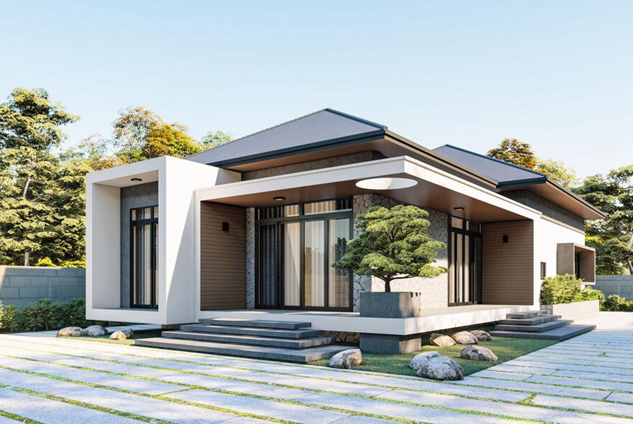 kiến trúc nhà đẹp 1 tầng - Đánh Giá Công ty