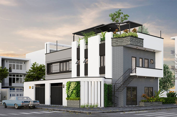 Thiết kế kiến trúc nhà ở kết hợp kinh doanh và cho thuê trọ