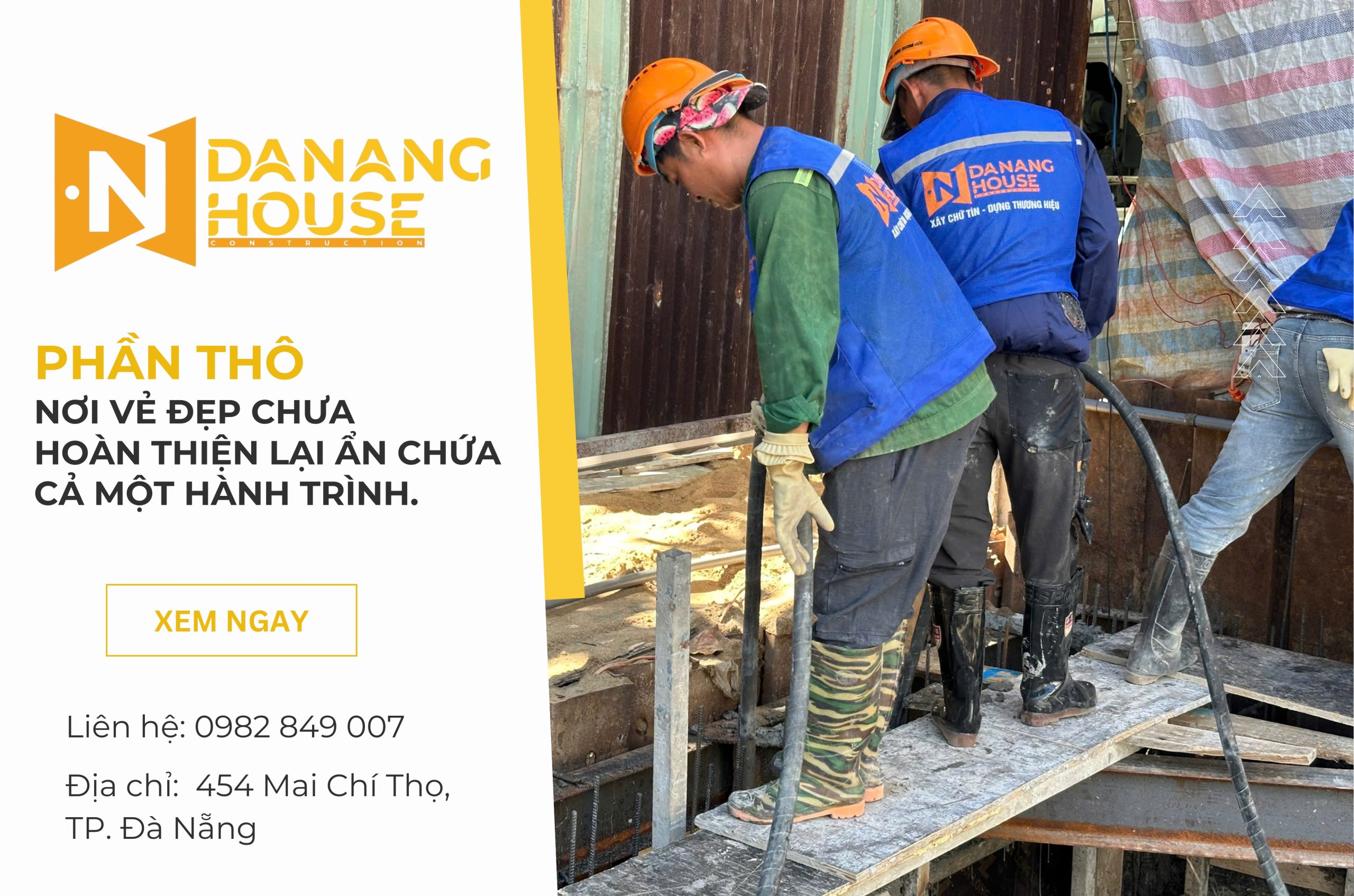 Xây Dựng Uy Tín – Thi Công Phần Thô Nhà Phố Đà Nẵng Chất Lượng, Bền Vững